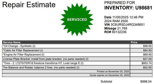 2024 RAM 2500 Big Horn Crew Cab 4x4 6'4' Box