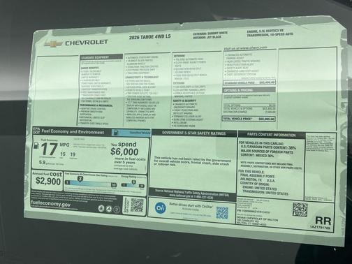 2026 Chevrolet Tahoe LS