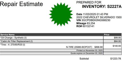 2022 Chevrolet Silverado 1500 Custom