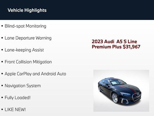 Mythos Black Metallic 2023 Audi A5 Sportback 45 S Line Premium Plus