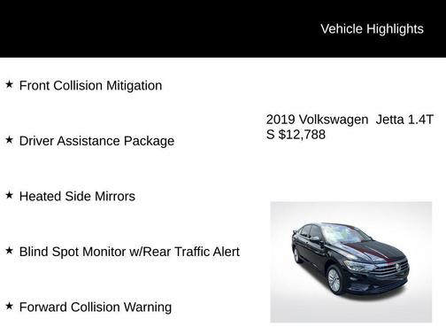 Black Uni 2019 Volkswagen Jetta 1.4T S