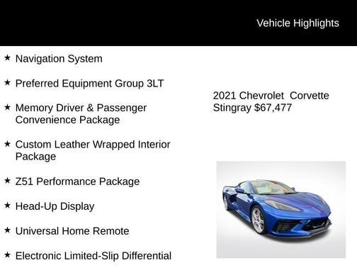 2021 Chevrolet Corvette Stingray w/3LT