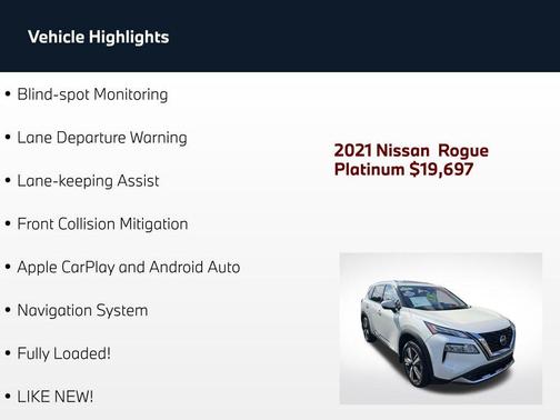 Pearl White Tricoat 2021 Nissan Rogue Platinum