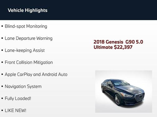 Victoria Black 2018 Genesis G90 5.0 Ultimate