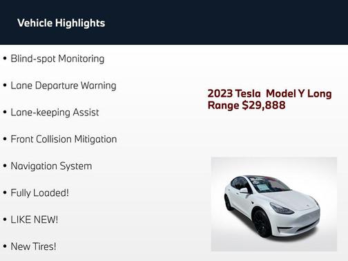 Pearl White Multi-Coat 2023 Tesla Model Y Long Range Dual Motor All-Wheel Drive