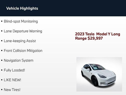 Pearl White Multi-Coat 2023 Tesla Model Y Long Range Dual Motor All-Wheel Drive