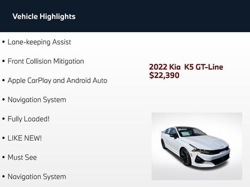 Glacial White Pearl 2022 Kia K5 GT-Line