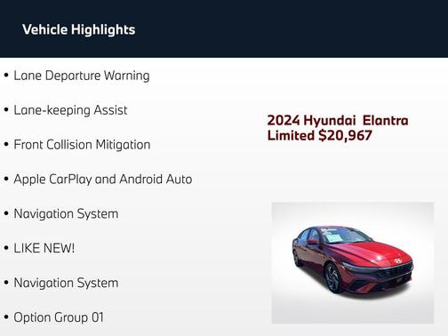 Ultimate Red 2024 Hyundai ELANTRA Limited