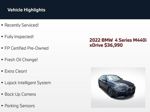 Black Sapphire Metallic 2022 BMW M440 i xDrive
