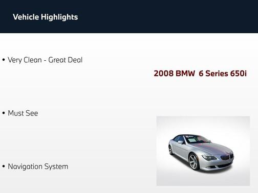 Titanium Silver Metallic 2008 BMW 650 650i