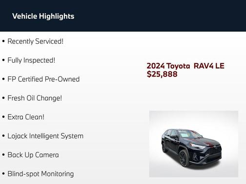 Midnight Black Metallic 2024 Toyota RAV4 LE