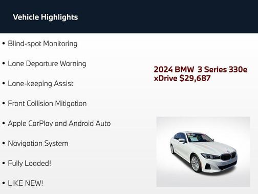 Alpine White 2024 BMW 330e xDrive