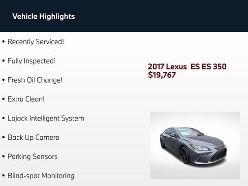 Atomic Silver 2017 Lexus ES 350 Base
