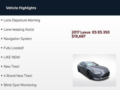 Atomic Silver 2017 Lexus ES 350 Base