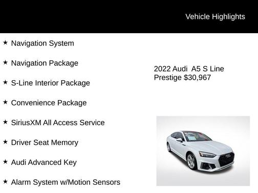 2022 Audi A5 Sportback 45 S Line Prestige