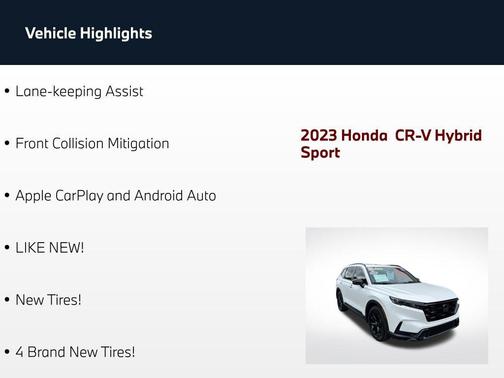 Platinum White Pearl 2023 Honda CR-V Hybrid Sport FWD