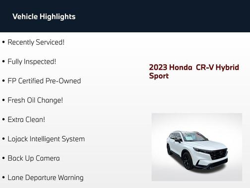 Platinum White Pearl 2023 Honda CR-V Hybrid Sport FWD
