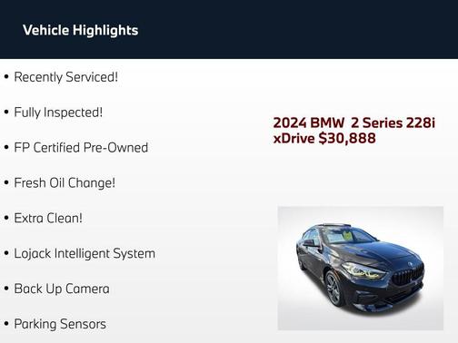Black Sapphire Metallic 2024 BMW 228 Gran Coupe xDrive