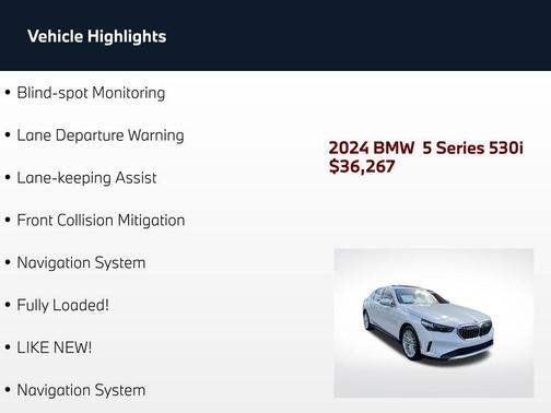 Mineral White Metallic 2024 BMW 530 530i