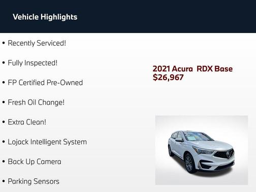 Platinum White Pearl 2021 Acura RDX Technology Package