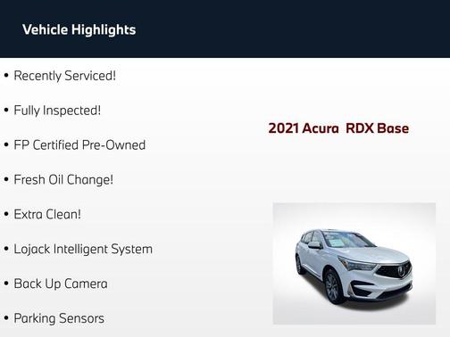 Platinum White Pearl 2021 Acura RDX Technology Package