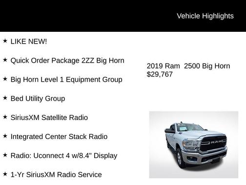 2019 RAM 2500 Big Horn Crew Cab 4x4 6'4' Box