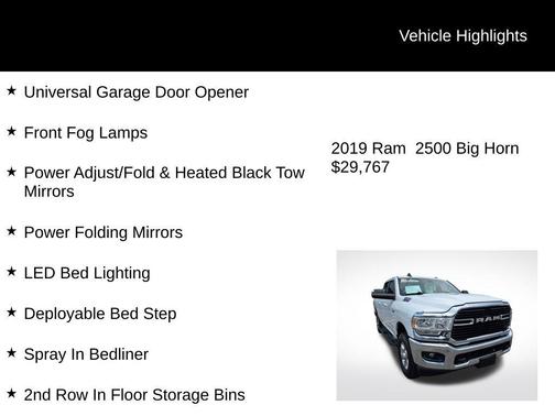 2019 RAM 2500 Big Horn Crew Cab 4x4 6'4' Box