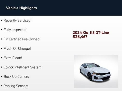 Glacial White Pearl 2024 Kia K5 GT-Line