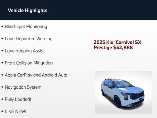 Snow White Pearl 2025 Kia Carnival SX Prestige