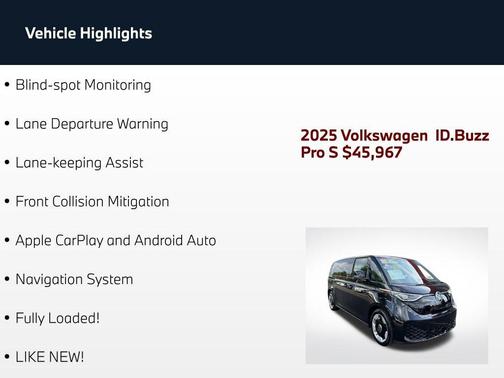 Deep Black 2025 Volkswagen ID. Buzz Pro S