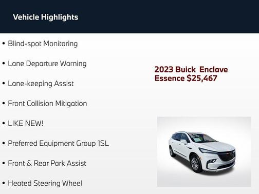 Summit White 2023 Buick Enclave Essence FWD