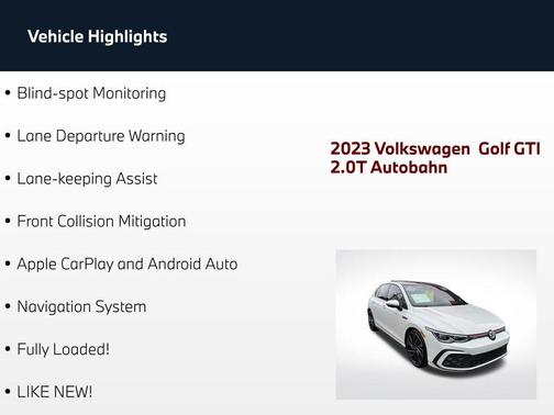 Opal White 2023 Volkswagen Golf GTI 2.0T S DSG