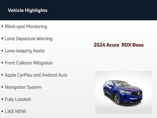 Apex Blue Pearl 2024 Acura RDX A-Spec Advance Package