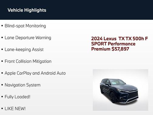 Nightfall Mica 2024 Lexus TX 500h F SPORT Premium