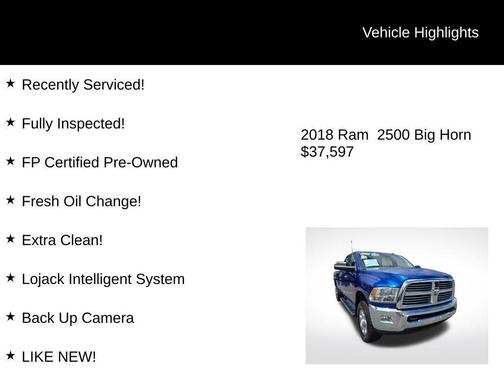 2018 RAM 2500 Big Horn Crew Cab 4x4 8' Box