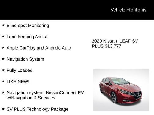 2020 Nissan Leaf SV PLUS 62 kWh