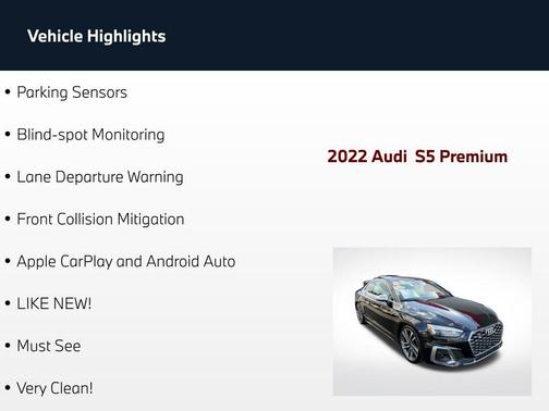 Mythos Black Metallic 2022 Audi S5 3.0T Premium