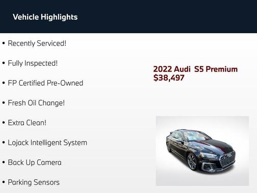 Mythos Black Metallic 2022 Audi S5 3.0T Premium