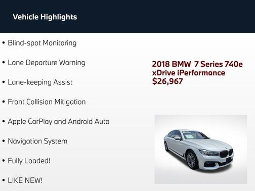 White Metallic 2018 BMW 740e xDrive iPerformance