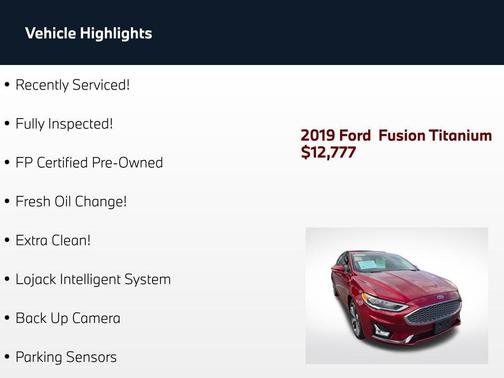 Ruby Red Metallic 2019 Ford Fusion Titanium