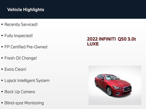 Dynamic Sunstone Red 2022 INFINITI Q50 3.0t LUXE