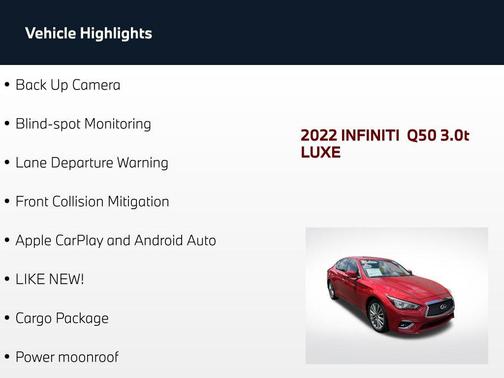 Dynamic Sunstone Red 2022 INFINITI Q50 3.0t LUXE