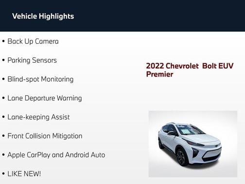 Summit White 2022 Chevrolet Bolt EUV FWD Premier