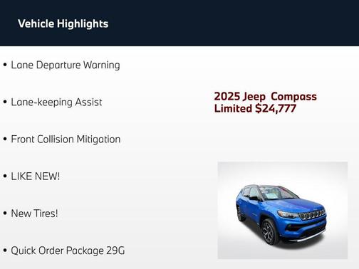 Hydro Blue Pearlcoat 2025 Jeep Compass Limited