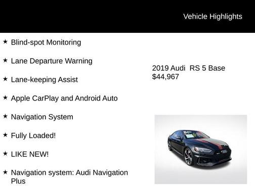 Mythos Black Metallic 2019 Audi RS 5 2.9T