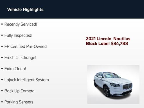 Pristine White 2021 Lincoln Nautilus Black Label