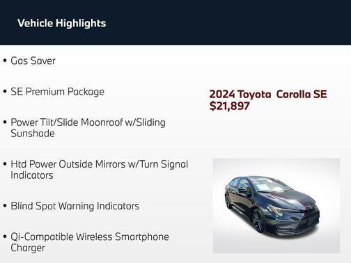 Midnight Black Metallic 2024 Toyota Corolla SE