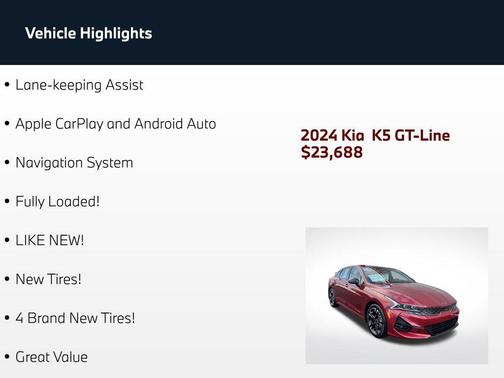Passion Red 2024 Kia K5 GT-Line