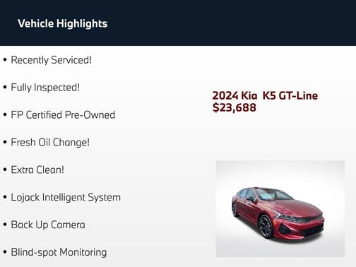 Passion Red 2024 Kia K5 GT-Line