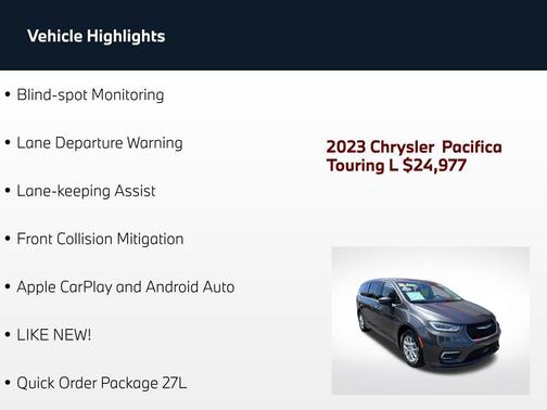 Granite Crystal Metallic Clearcoat 2023 Chrysler Pacifica Touring L